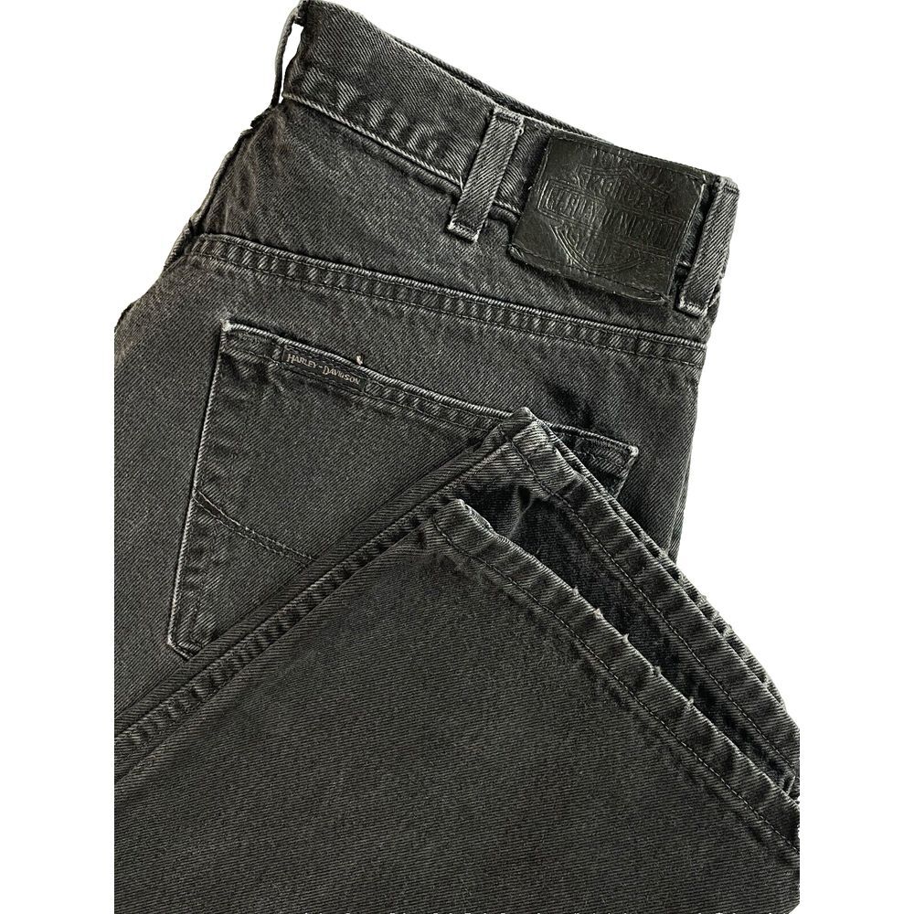 Harley Davidson Y2K Black Wash Denim Men's Jeans Fit 35x32 Biker Motorcycle Rock